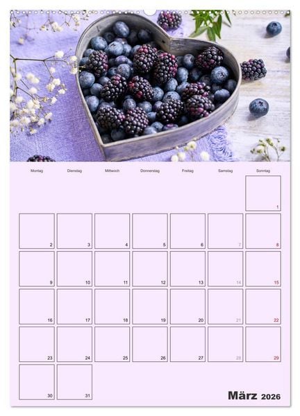 Produktbild: Obst Kalender - GESUND DURCH DAS JAHR (hochwertiger Premium Wandkalender 2026 DIN A2 hoch), Kunstdruck in Hochglanz