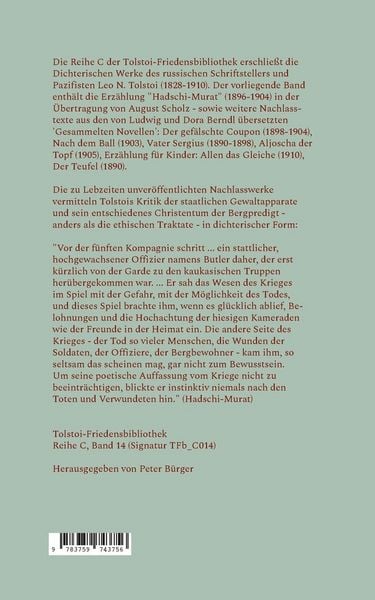 Produktbild: Hadschi Murat - Erz&auml;hlungen aus dem Nachlass
