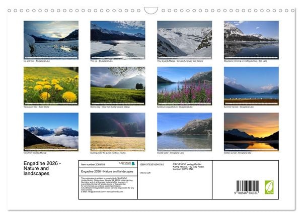 Produktbild: Engadine 2026 - Nature and landscapes (Wall Calendar 2026 DIN A3 landscape), CALVENDO 12 Month Wall Calendar