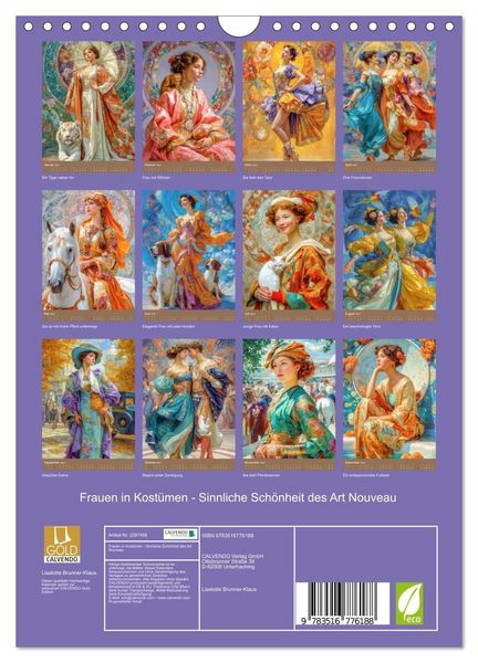 Produktbild: Frauen in Kost&uuml;men - Sinnliche Sch&ouml;nheit des Art Nouveau (Wandkalender 2027 DIN A4 hoch), CALVENDO Monatskalender
