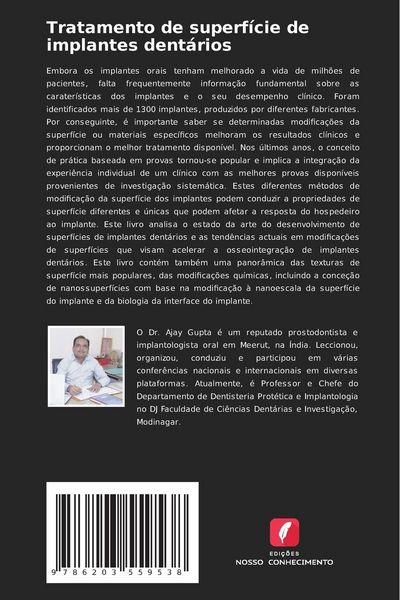 Produktbild: Tratamento de superf&iacute;cie de implantes dent&aacute;rios