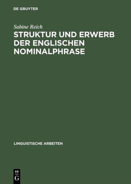 Produktbild: Struktur und Erwerb der englischen Nominalphrase