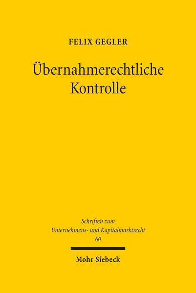 Produktbild: &Uuml;bernahmerechtliche Kontrolle