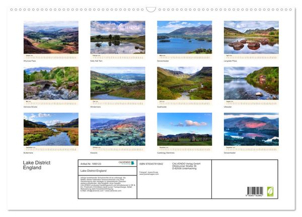 Produktbild: Lake District England (Wandkalender 2026 DIN A2 quer), CALVENDO Monatskalender