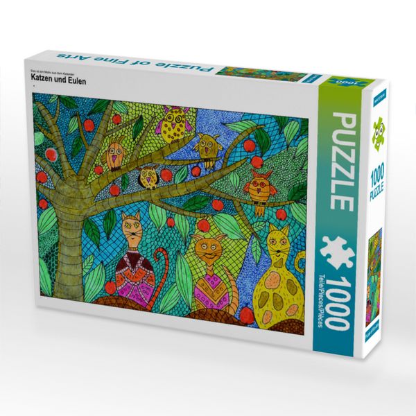 Produktbild: CALVENDO Puzzle Katzen und Eulen | 1000 Teile Lege-Gr&ouml;&szlig;e 64x48cm Foto-Puzzle f&uuml;r gl&uuml;ckliche Stunden