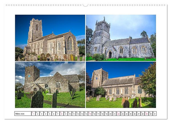 Produktbild: Trutzig und Wehrhaft - Englands Kirchen (hochwertiger Premium Wandkalender 2026 DIN A2 quer), Kunstdruck in Hochglanz