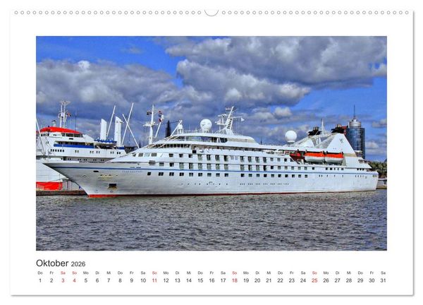 Produktbild: Kreuzfahrtschiffe Kurs Hamburg 2026 (Wandkalender 2026 DIN A2 quer), CALVENDO Monatskalender