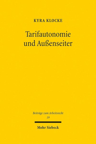 Produktbild: Tarifautonomie und Au&szlig;enseiter