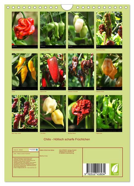 Produktbild: Chilis - H&ouml;llisch scharfe Fr&uuml;chtchen (Wandkalender 2026 DIN A4 hoch), CALVENDO Monatskalender