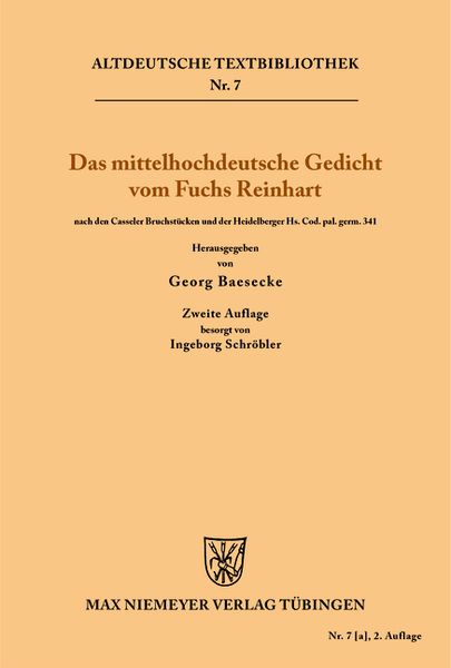 Produktbild: Das mittelhochdeutsche Gedicht vom Fuchs Reinhart