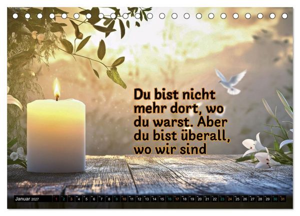 Produktbild: Trost - in stillen Momenten (Tischkalender 2027 DIN A5 quer), CALVENDO Monatskalender