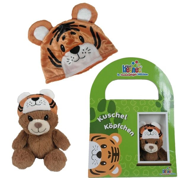 Heunec 512177 - Kuschelköpfchen Set Bär & Mütze, Bär 13cm/Mütze 52cm, Plüsch