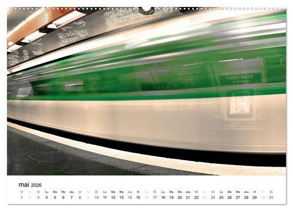 Produktbild: Paris M&eacute;tropolitain (Calendrier mural 2026 DIN A2 vertical) calendrier de bureau