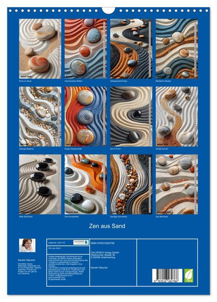 Produktbild: Zen aus Sand (Wandkalender 2026 DIN A3 hoch), CALVENDO Monatskalender