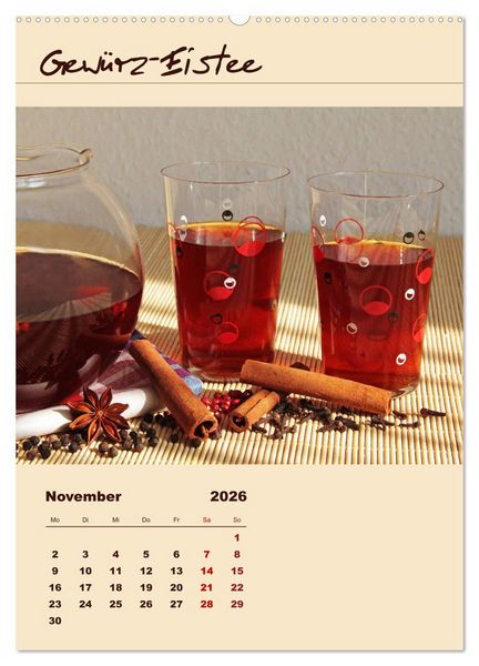 Produktbild: Erfrischender Eistee - Rezeptideen (hochwertiger Premium Wandkalender 2026 DIN A2 hoch), Kunstdruck in Hochglanz