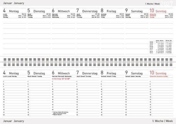 Produktbild: Tischkalender quer Professional Premium 2027 schwarz