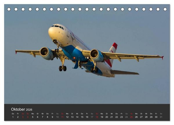 Produktbild: Verkehrsflugzeuge (Tischkalender 2026 DIN A5 quer), CALVENDO Monatskalender