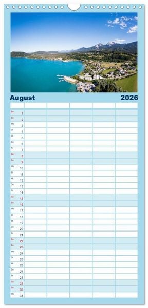 Produktbild: Familienplaner 2026 - Der wundersch&ouml;ne Faaker See in K&auml;rnten mit 5 Spalten (Wandkalender, 21 x 45 cm) CALVENDO