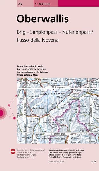 Produktbild: Swisstopo 1 : 100 000 Oberwallis