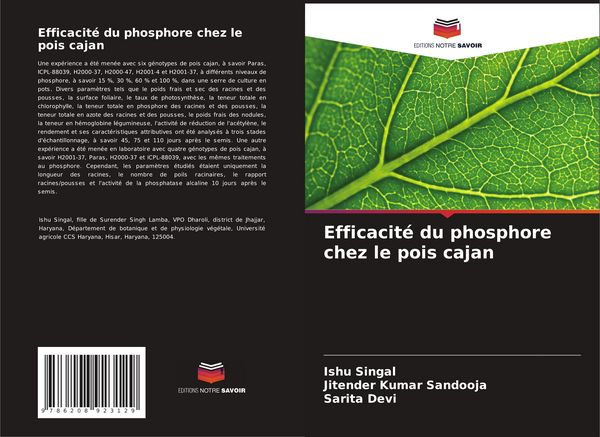 Produktbild: Efficacit&eacute; du phosphore chez le pois cajan