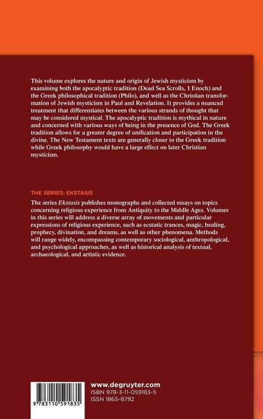 Produktbild: Apocalypticism and Mysticism in Ancient Judaism and Early Christianity