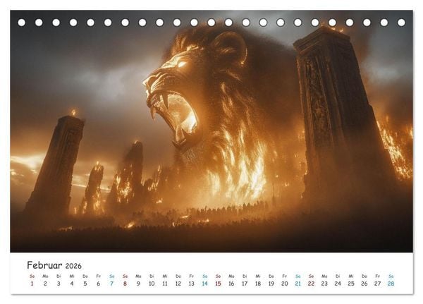 Produktbild: Die St&auml;rke der L&ouml;wenw&auml;chter (Tischkalender 2026 DIN A5 quer), CALVENDO Monatskalender