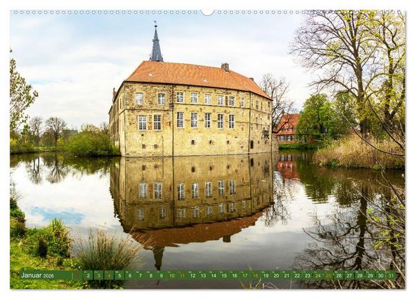 Produktbild: D&uuml;lmen - Wildpferde, Burgen und Schl&ouml;sser (Wandkalender 2026 DIN A2 quer), CALVENDO Monatskalender