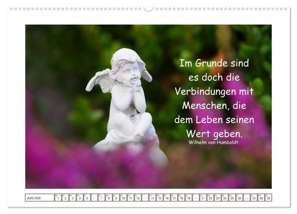Produktbild: Engel-Kalender mit Zitaten (hochwertiger Premium Wandkalender 2026 DIN A2 quer), Kunstdruck in Hochglanz