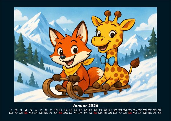 Produktbild: Finn & Nala - Reise durch Deutschland 2026 Fotokalender DIN A4