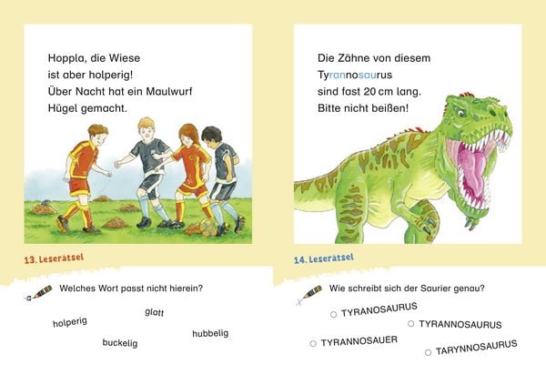 Produktbild: Duden Leseprofi &ndash; Coole Leser&auml;tsel zum Schulstart &ndash; Dinos und Fu&szlig;ball, 1. Klasse