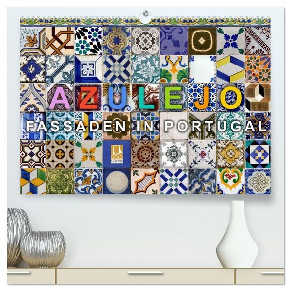Produktbild: Azulejo-Fassaden in Portugal (hochwertiger Premium Wandkalender 2026 DIN A2 quer), Kunstdruck in Hochglanz