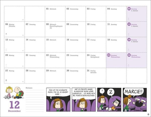 Produktbild: Peanuts Monatsplaner 2027