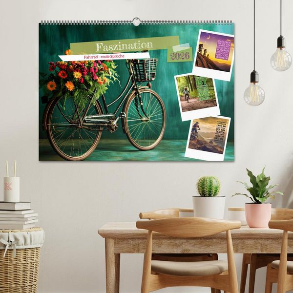 Produktbild: Faszination Fahrrad - coole Spr&uuml;che (Wandkalender 2026 DIN A2 quer), CALVENDO Monatskalender