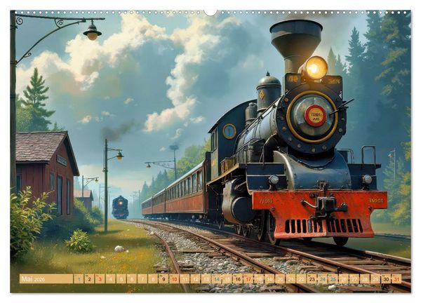 Produktbild: Nostalgiez&uuml;ge (Wandkalender 2026 DIN A2 quer), CALVENDO Monatskalender