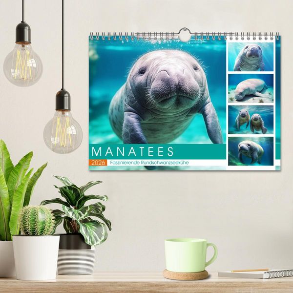 Produktbild: Manatees. Faszinierende Rundschwanzseek&uuml;he (Wandkalender 2026 DIN A4 quer), CALVENDO Monatskalender