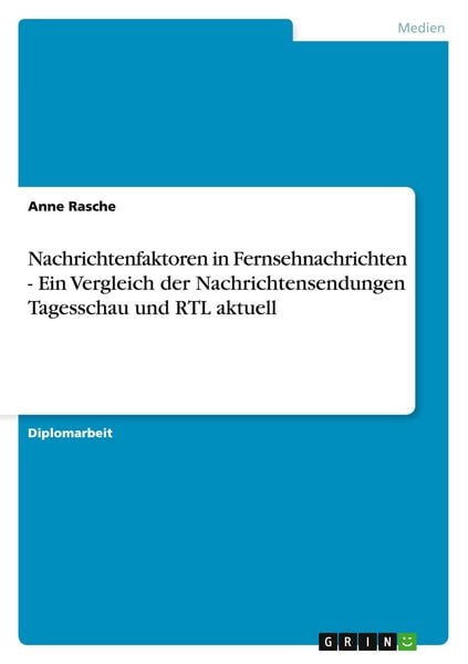 Produktbild: Nachrichtenfaktoren in Fernsehnachrichten - Ein Vergleich der Nachrichtensendungen Tagesschau und RTL aktuell
