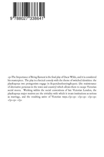 Produktbild: The Importance of Being Earnest