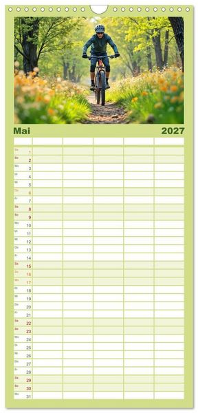 Produktbild: Familienplaner 2027 - Elemental Ride. Mountainbike-Action durch Schnee, Matsch, Sonne und Laub mit 5 Spalten (Wandkalender, 21 x 45 cm) CALVENDO