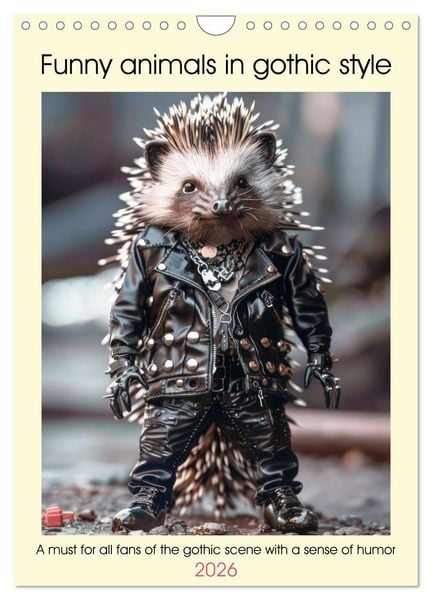 Produktbild: Funny animals in gothic style (Wall Calendar 2026 DIN A4 portrait), CALVENDO 12 Month Wall Calendar