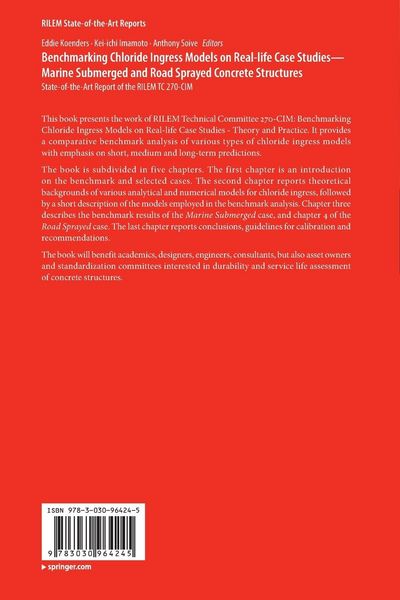 Produktbild: Benchmarking Chloride Ingress Models on Real-life Case Studies&mdash;Marine Submerged and Road Sprayed Concrete Structures