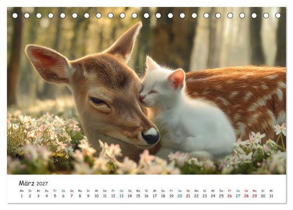 Produktbild: Wenn Tiere Freunde werden (Tischkalender 2027 DIN A5 quer), CALVENDO Monatskalender