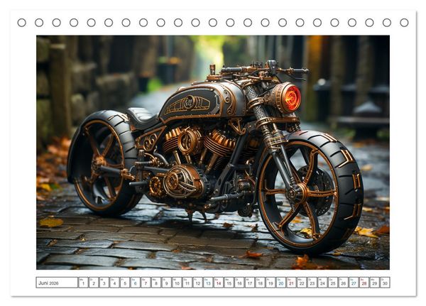 Produktbild: Steampunk Vehicles (Tischkalender 2026 DIN A5 quer), CALVENDO Monatskalender
