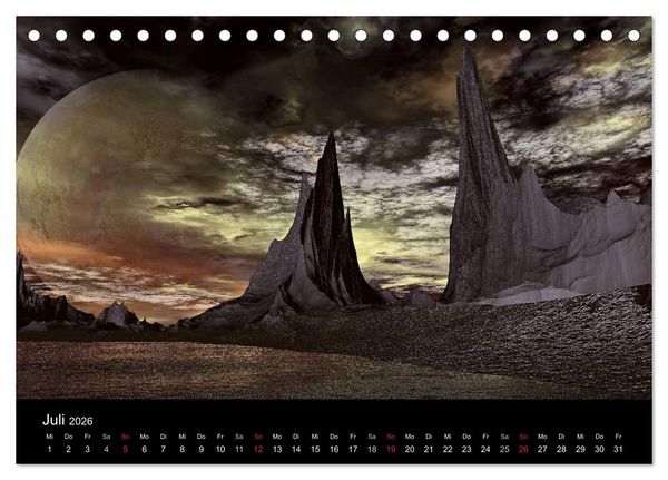 Produktbild: Fantasie-Planeten (Tischkalender 2026 DIN A5 quer), CALVENDO Monatskalender