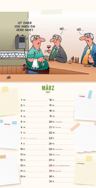 Produktbild: Uli Stein K&uuml;chenkalender 2027: Monatskalender f&uuml;r die Wand