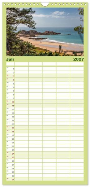 Produktbild: Familienplaner 2027 - Smaragdk&uuml;ste C&ocirc;te d'&Eacute;meraude. Der malerische Norden der Bretagne mit 5 Spalten (Wandkalender, 21 x 45 cm) CALVENDO