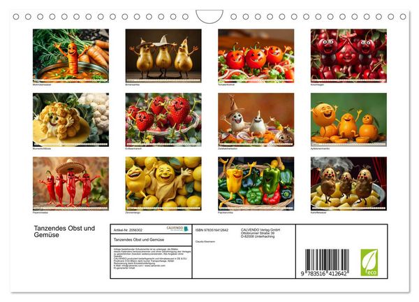 Produktbild: Tanzendes Obst und Gem&uuml;se (Wandkalender 2026 DIN A4 quer), CALVENDO Monatskalender