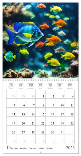 Produktbild: Colourful AI aquariums (Wall Calendar 2026 12 &times; 12 Inch) CALVENDO 12 Month Wall Calendar