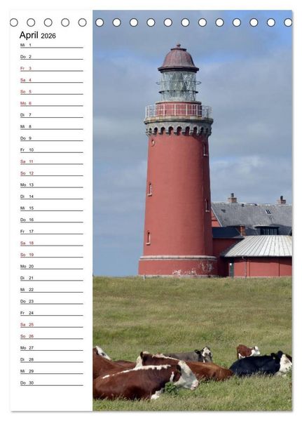 Produktbild: Leuchtt&uuml;rme in D&auml;nemark (Tischkalender 2026 DIN A5 hoch), CALVENDO Monatskalender