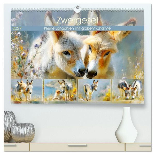 Produktbild: Zwergesel. Kleine Langohren mit gro&szlig;em Charme (hochwertiger Premium Wandkalender 2027 DIN A2 quer), Kunstdruck in Hochglanz
