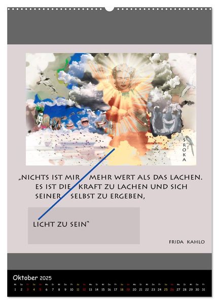 Produktbild: Frida Kahlo - Zitate im Dialog (Wandkalender 2025 DIN A2 hoch), CALVENDO Monatskalender